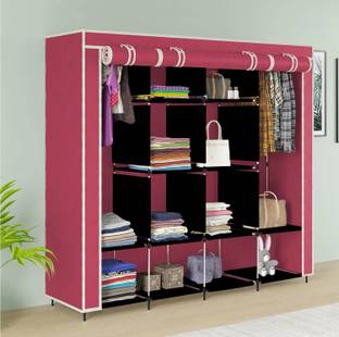 Continental portable Almirah Foldable closet for Clothes 12 Shelves , 1 Side Pocket (88170) PP Collapsible Wardrobe