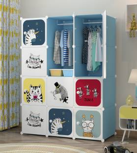 EXVITO 12-Door 12-Shelf Plastic almirah for kids, almirah of clothes ,cupboard clothes PC Collapsible Wardrobe