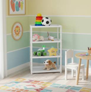 FLIPZON Multipurpose 4 Plastic Shelf Storage Rack (Unbreakable Material) PVC Collapsible Wardrobe