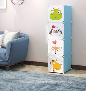 Flipkart Perfect Homes Studio ® 4 Cube Portable Closet Wardrobe Storage Organizer Cabinet for Books,Cloth,Toys PP Collapsible Wardrobe