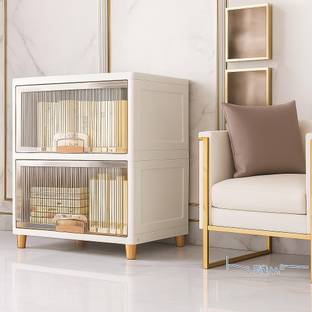 Evrum 2-Shelf Plastic Collapsible Cupboard PC Collapsible Wardrobe