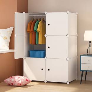 Sasimo 6-Door 6-Shelf Plastic kids Collapsible Cupboard PC Collapsible Wardrobe