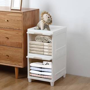 CREXOS Collapsible Wardrobe Plastic Cupboard for Storage Almirah Clothes Drawer Rack PP Collapsible Wardrobe