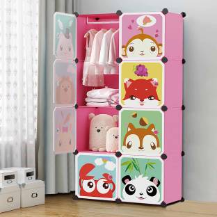 Sasimo 8-Door 8-Shelf Plastic Carbon Steel Collapsible Wardrobe