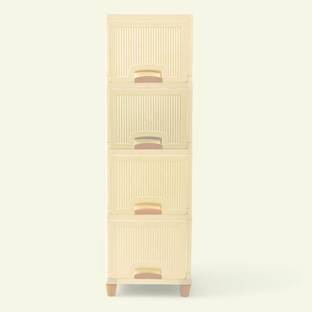 FLASHKITCH Foldable Plastic Cupboard for Storage | Plastic Racks for Clothes | PP Collapsible Wardrobe