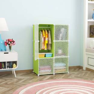 Flipkart Perfect Homes Studio 6 DOOR GREEN (T) PP Collapsible Wardrobe