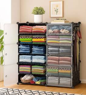 Sasimo 6-Door 12-Shelf Plastic Collapsible Cupboard PC Collapsible Wardrobe
