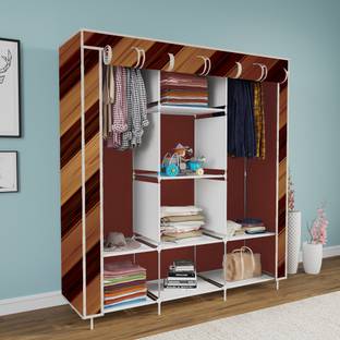 CGul 3 Fold 8 Rack Printed Carbon Steel Collapsible Wardrobe