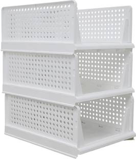 Aditya Polymers Wardrobe Organizer Foldable and Stackable- 3 Pcs Pack (large) PP Collapsible Wardrobe