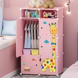 Keekos 8-Door 8-Shelf Plastic Kids Collapsible Cupboard PC Collapsible Wardrobe PC Collapsible Wardrobe