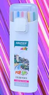 Hauser POPUP MECHANCAL COLOUR PENCIL | 12 SHADES | CLICK TYPE | SHARPENER INCLUDED | Round | Shaped Color Pencils