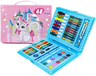 HCH 68 Pc Colours Set For Kids Square Shaped Color Pencils