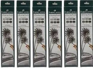 FABER-CASTELL 2b, 3b 4b 5b 6b 8b Pack 6 Round Shaped Color Pencils