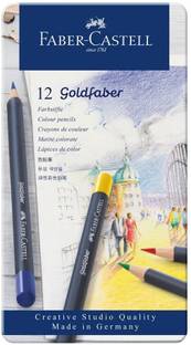 FABER-CASTELL Goldfaber 3.3 mm lead 12 Color Pencils Tin Round Shaped Color Pencils