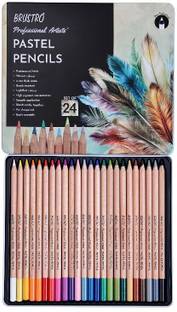 BRuSTRO Artists Pastel Pencils 4mm Lead Round Shaped Color Pencils
