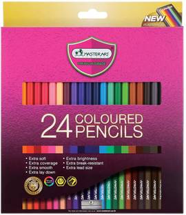 masterart MASTER SERIES Premier Coloured Pencils Set 24 Count Soft Core Colouring Pencil ROUND Shaped Color Pencils