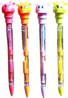 CRAZYGOL Mechanical Pencil Head dancing pencil 0.7mm pack of 4 Round Shaped Color Pencils