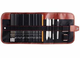 VICHAXAN Sketch Pencil Set, 29 Pieces Multicolor Shaped Color Pencils