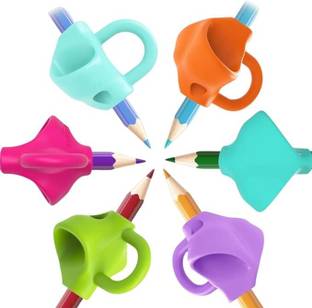 KAULDVISHE Ergonomic Pen and Pencil Holder for Toddlers Writing Aids TRINGLE Shaped Color Pencils