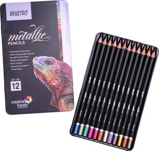 BRuSTRO Metallic 3.3mm hexagonal Shaped Color Pencils