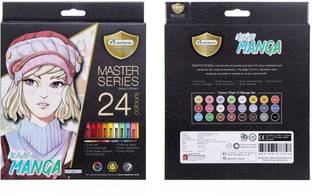 masterart MANGA SERIES 24 COLOUR PENCIL Ideal for Drawing Blending Sketching Shading ROUND Shaped Color Pencils
