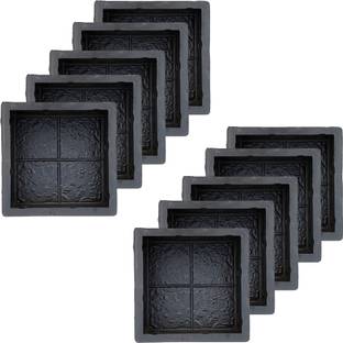 Reyal Black Rubber 8" X 8" FOUR SQUARE Paver Block mould(60mm)(Pack of 10) Column Cap & Base