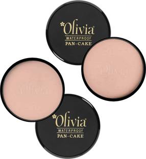 Olivia Waterproof Pan Cake 100% Waterproof Shimmering Finish Compact | 25g | Pack of 2 Compact