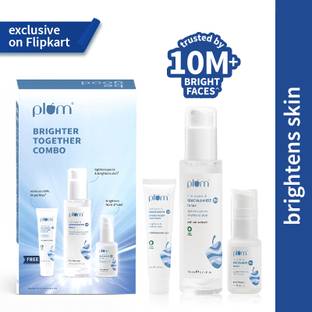 Plum Niacinamide Brightening Combo|Pack of Toner, Brightening Serum,Face Wash + Freebie