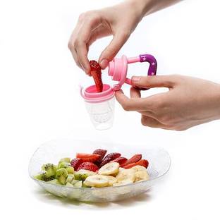 Eletree Baby Fruit Feeder – Silicone Food & Fruit Nibbler with Extra Mesh, Soft Pacifier Feeder