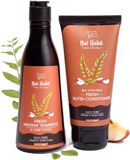 Nat Habit Curry Cider Shampoo And Conditioner For Soft And Shiny Hair|Sulphate Free