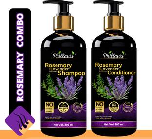 Phillauri Rosemary with Lavender Shampoo and Conditioner Set for Strong, Shiny, and Invigorated Hair Care