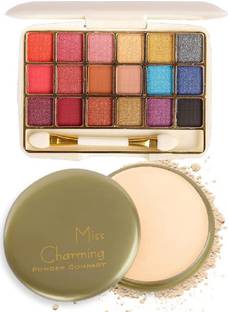 adbeni Natural Makeup Pressed Compact Powder & Mini Eyeshadow Palette