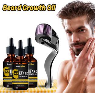 smartdrops Beard Growth Oil & Beard Activator (Derma Roller) 0.5 mm, 540 titanium needles for Men