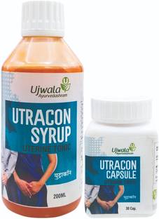 UJWALA AYURVEDASHRAM Utracon Capsule and Syrup Combination KIT For Incontinence, Vaginal Infection