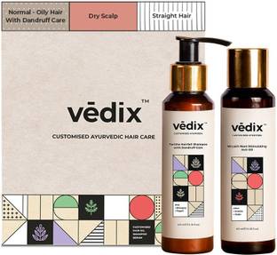Vedix Customised Hair Growth Combo|Hair Oil For Hair Fall | Anti Hair Fall Shampoo | For Dandruff |Dry Scalp |Straight Hair - 200 ml