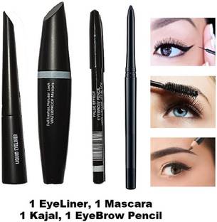 Insta Beauty Insta EyeLiner + Hypercurl Mascara + Colossal Kajal + Eyebrow Pencil