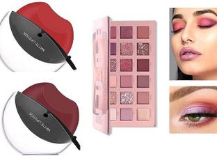 MISTY ALLE 2 Apple.Shaped lipsticks (red+ maroon)+ mascara ,kajal,eyeliner combo