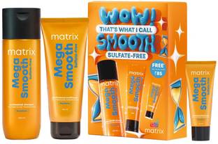MATRIX Mega Smooth Sulfate-Free combo,Professional shampoo+conditioner+FREE mini Mask