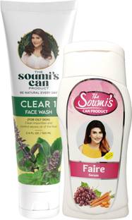 The Soumi's Can Product CLEAR 1 FACE WASH (FOR OILY SKIN) 100ML & FAIRE SERUM 100ML