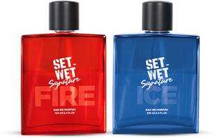 SET WET Fire & Ice Perfume for Men, Woody & Citrusy Long Lasting Perfume, Pack of 2 Eau de Parfum  -  200 ml