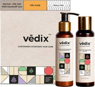 Vedix Customised Hair Growth Combo | Hair Oil For Hair Fall | Anti Hair Fall Shampoo|For Dandruff | Dry Scalp | Curly Hair - 200 ml