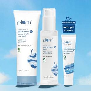 Plum Brightening Kit (Pack of Niacinamide Toner & Face Wash)+Niacinamide Cream Freebie