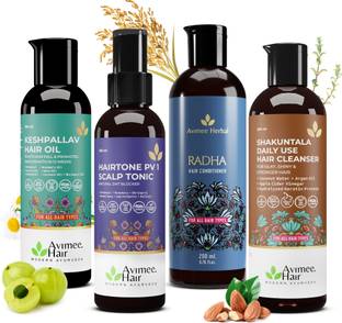 Avimee Herbal Hair Care Saver Combo: Oil & Scalp Spray (100ml), Shampoo & Conditioner (200ml)