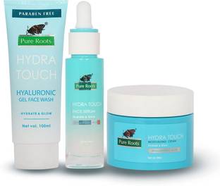 Pure Roots Hydra Touch Hyaluronic Gel Face wash (100ml) + Face Serum (30ml) + Moisturizing Cream (50ml)
