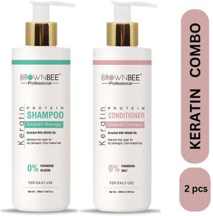 brownbee Keratin Smooth Shampoo With Keratin Smooth Conditioner Pack Of 2