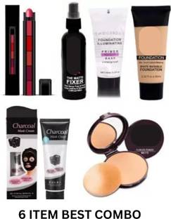 lately MAKEUP COMBO WITH FIXER PRIMER COMPACT FOUNDATION 5IN1 LIPSTICK & CHARCOAL MASK
