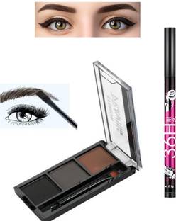 Facejewel Eyebrow Powder Palette 3Shades With Eyeliner