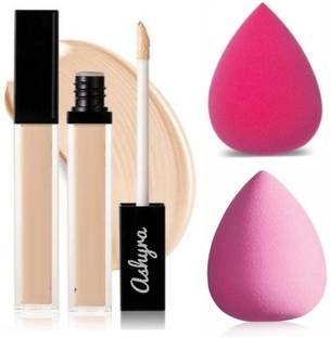 Ashyra Full Coverage Liquid Concealer, Matte & Poreless + Beauty Blender Set Makeup Sponge Blending Face Makeup