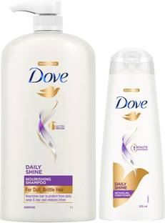 DOVE Daily Shine Shampoo 1 Ltr and Daily Shine Conditioner 335ml Combo Pack)