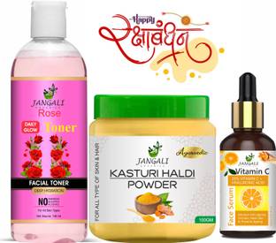 Pure Jangali Organics Haldi Powder For Face Glowing And Brightening Skin Care Powder Rose Water (100 g)
